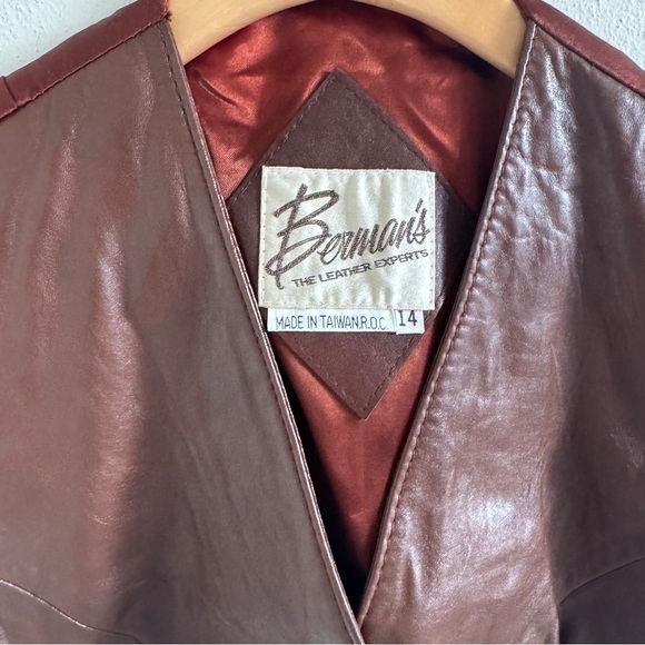 Vintage Berman’s The Leather Experts Brown Leather Vest size 14 - Picture 6 of 15
